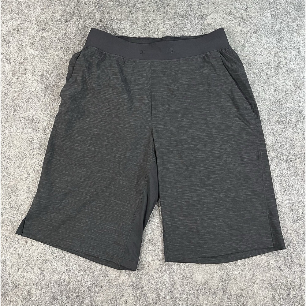 Lululemon T.H.E. Shorts 11" Mens Medium Linerless Heathered Black Gym Athleisure